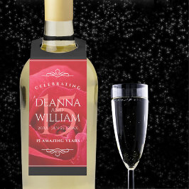 Colgador Para Botellas Celebración elegante del 15º aniversario de bodas