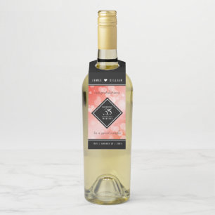 Colgador Para Botellas Celebración elegante del 35º aniversario de bodas