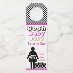 Colgador Para Botellas Champán de Baby Shower de Hip Hop Oooh Baby Baby C