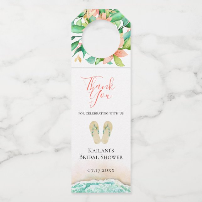 Colgador Para Botellas Chanclas de Botánica de Playa (Anverso)