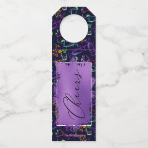 Colgador Para Botellas CHEERS sobre cócteles de neón