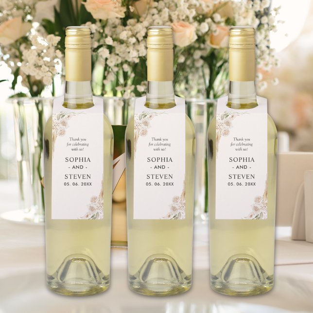 Colgador Para Botellas Chic Boho Wedding with Beige and Yellow Flowers (Subido por el creador)