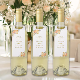 Colgador Para Botellas Chic wedding with orange floral Illustration