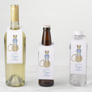 Colgador Para Botellas Chinoiserie Acuarela Lazo Guepardo