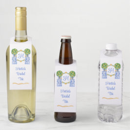 Colgador Para Botellas Chinoiserie de Acuarela Topiaria de Cítricos Monog