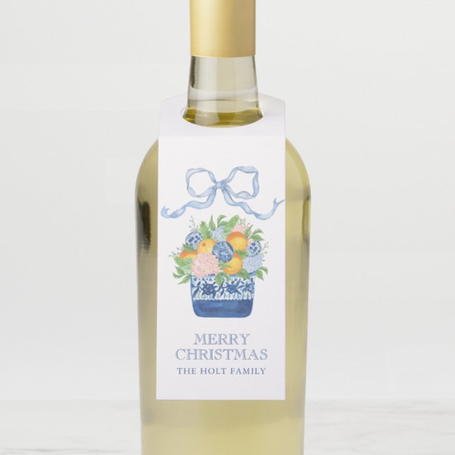 Colgador Para Botellas Chinoiserie de mandarines en acuarela Navidad (Subido por el creador)