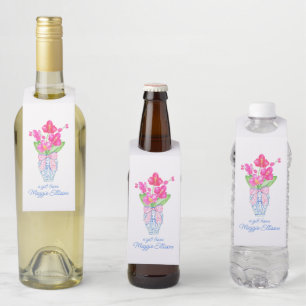 Colgador Para Botellas Chinoiserie Watercolor Ginger Jar Orchids