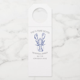 Colgador Para Botellas Coastal Lobster Wedding Rehearsal Dinner Sticker