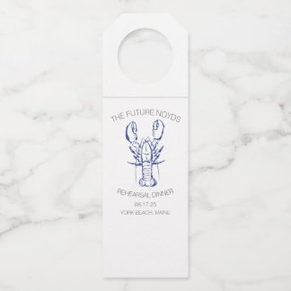 Colgador Para Botellas Coastal Lobster Wedding Rehearsal Dinner Sticker