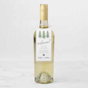 Colgador Para Botellas Colección de Bodas del bosque de pinos acuarela