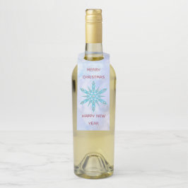 Colgador Para Botellas Copo de nieve azul con diamantes