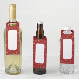 Colgador Para Botellas Copos de nieve en rojo
