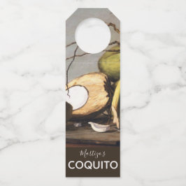 Colgador Para Botellas Coquito Clásico Personalizado de Coco