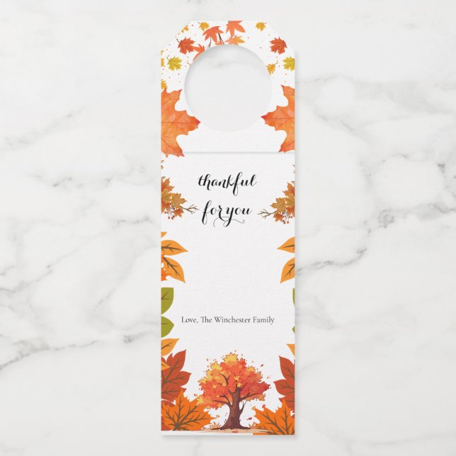 Colgador Para Botellas Cozy Fall Thanksgiving Dinner Party (Anverso)