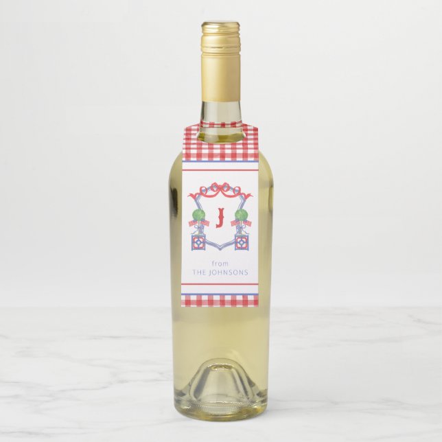 Colgador Para Botellas Crestón topiario de bandera estadounidense patriót (En botella)