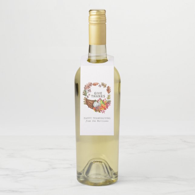 Colgador Para Botellas Cuerno de la Abundancia Otoño Botánico Día de Acci (En botella)