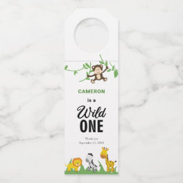 Colgador Para Botellas Cumpleaños 1 Safari Wild One Personalizado Kawaii 