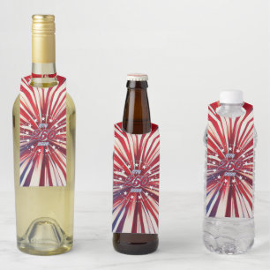 Colgador Para Botellas Cumpleaños 250 de América 1776-2026 Fuegos Artific