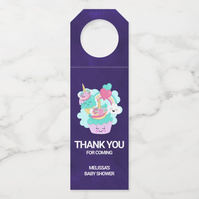 Colgador Para Botellas Cute Cupcake y Feliz Helado Gracias (Anverso)