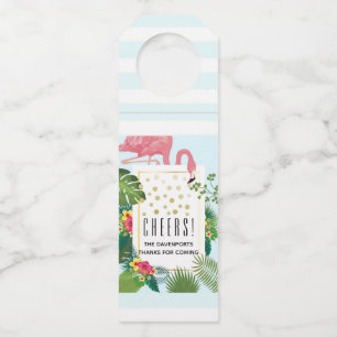 Colgador Para Botellas Cute Pink Flamingo Tema Tropical Cheers!