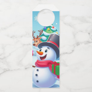 Colgador Para Botellas Cute Santa y Snowman