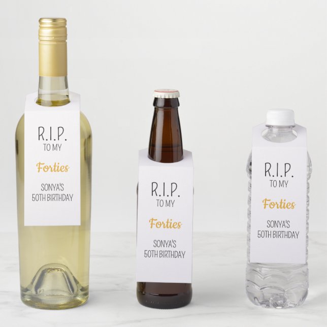 Colgador Para Botellas D.E.P. a mis fiestas de cumpleaños 40 50 60 70 80 (In situ)