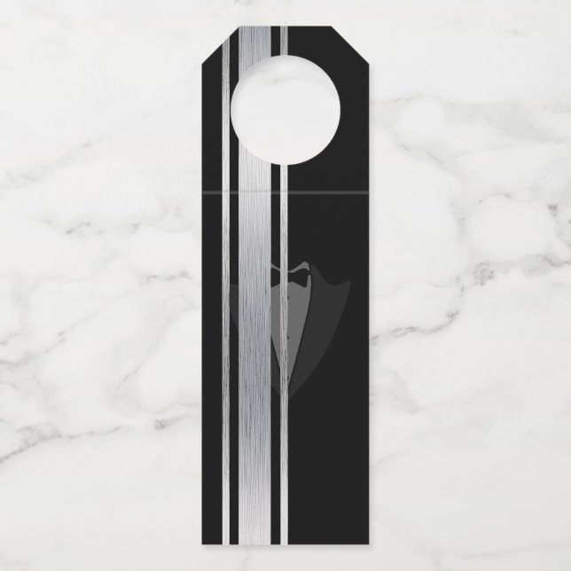 Colgador Para Botellas Despedida de soltero de noble soltero en blanco y  (Anverso)