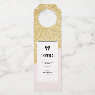 Colgador Para Botellas Destellos Modernos Personalizados de Rosa y Dorado