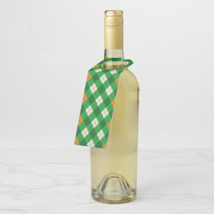 Colgador Para Botellas Día de San Patricio argyle de colores irlandeses