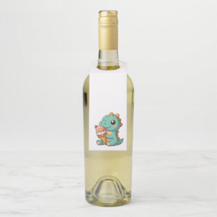 Colgador Para Botellas Dino de comer helado lindo