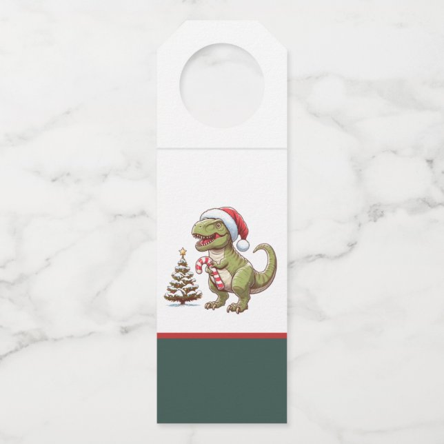 Colgador Para Botellas Dinosaurio de caramelo de Navidad lindo (Anverso)