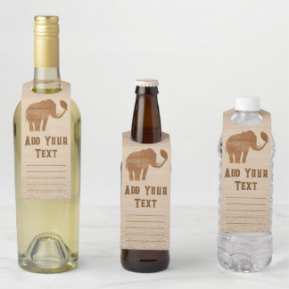 Colgador Para Botellas Diseño de Arte Tribal de Elefante