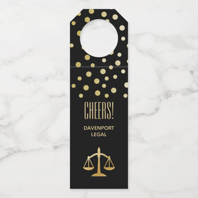 Colgador Para Botellas Diseño de Golden Scales of Justice Law (Anverso)