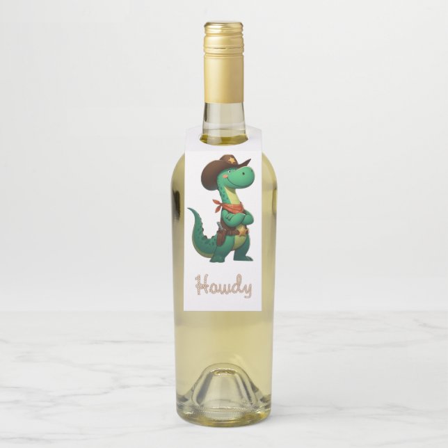Colgador Para Botellas Dulce sheriff vaquero de dinosaurio  (En botella)