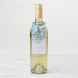 Colgador Para Botellas Dusty Blue Floral Boda Gracias