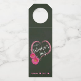 Colgador Para Botellas El día de San Valentín de Flores de Corazón Rosa
