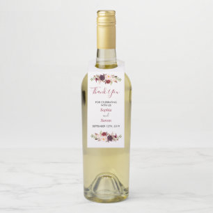 Colgador Para Botellas El favor de la boda de Marsala le agradece Wine
