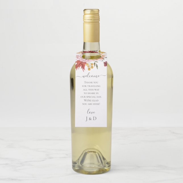 Colgador Para Botellas Elegant Fall Leaves Autumn Wedding  (En botella)