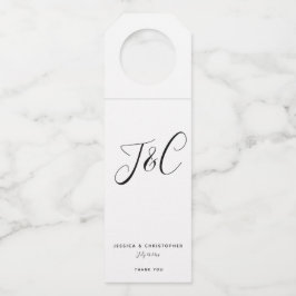 Colgador Para Botellas Elegant Minimalist Monogram Initials Wedding