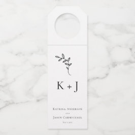 Colgador Para Botellas Elegant Wedding Minimal Simple Monogram