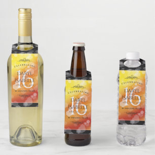 Colgador Para Botellas Elegante 16º Aniversario del Boda de Topaz de Oro