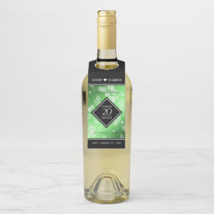 Colgador Para Botellas Elegante 20° Aniversario del Boda Esmeralda