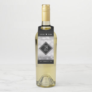 Colgador Para Botellas Elegante 25° aniversario Boda de Plata