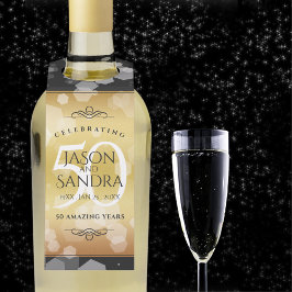 Colgador Para Botellas Elegante 50° Aniversario del Boda de Oro