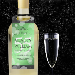 Colgador Para Botellas Elegante 55º aniversario de Boda Esmeralda