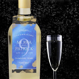 Colgador Para Botellas Elegante 9° Aniversario del Boda Lapis Lazuli
