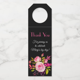 Colgador Para Botellas Elegante Agradecimiento Floral Acuarela Por Unirse