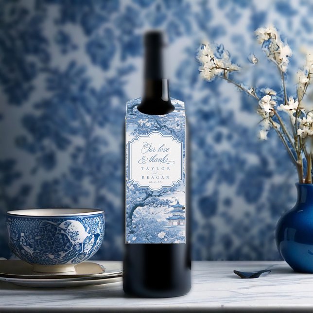 Colgador Para Botellas Elegante Boda Chinoiserie Gracias ID1094 (Subido por el creador)