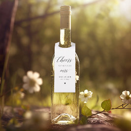 Colgador Para Botellas Elegante Caligrafía Ducha Bridal Negra Y Blanca