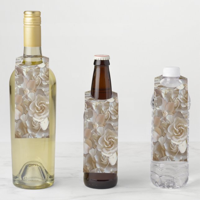 Colgador Para Botellas Elegante Estampado Floral de Pétalos de Rosa (In situ)